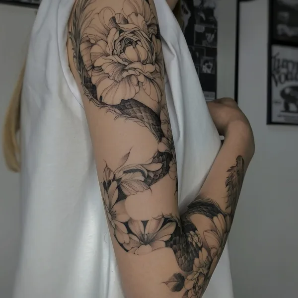 Botanical tattoo by Смишко Леонид in Калуга