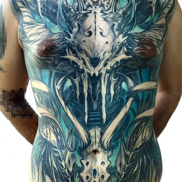 Biomechanical tattoo by Jerry Magni in Bergamo