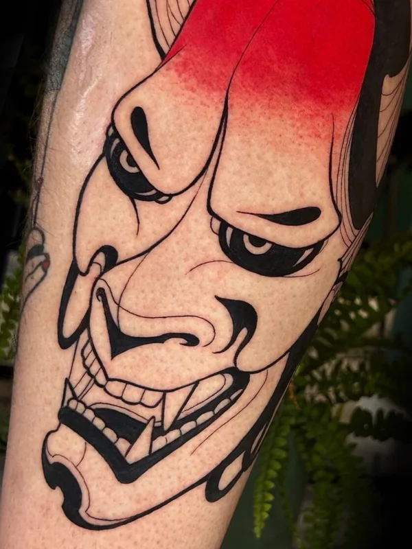 male black japanese Tatuagem em shin #96335 | Tatuador Сергей Карпенко