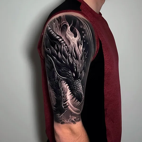 Black & Grey tattoo by Andy  Ramos in Cardiff