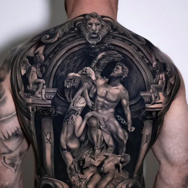 Black & Grey tattoo by Andy  Ramos in Cardiff