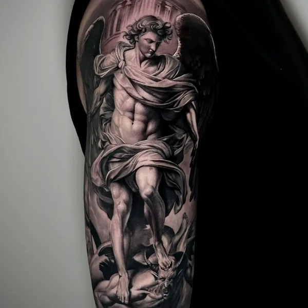 Black & Grey tattoo by Andy  Ramos in Cardiff