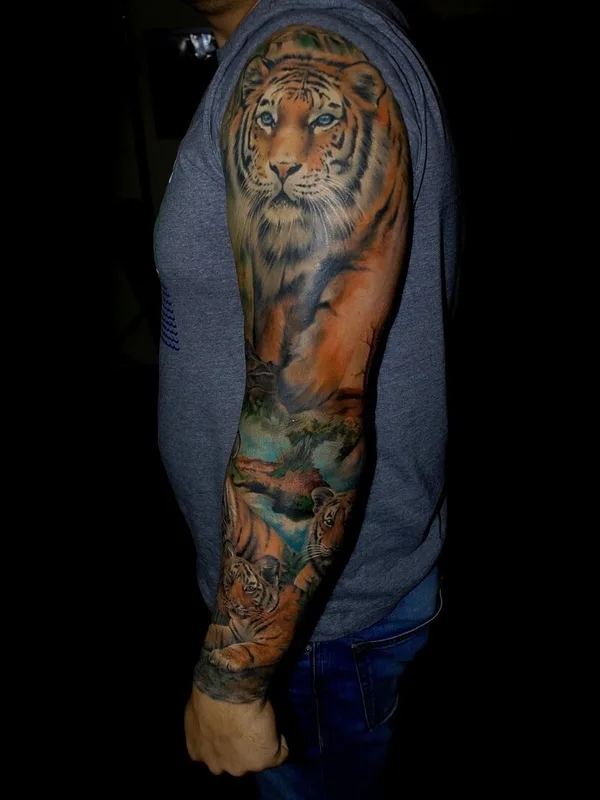 color realism татуировка на full sleeve #101462 | Тату мастер Андрей Антракс