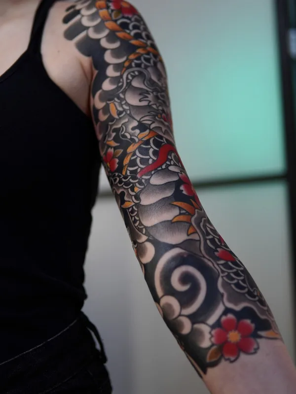 female color japanese татуировка на sleeve #103971 | Тату мастер Акулов Марк