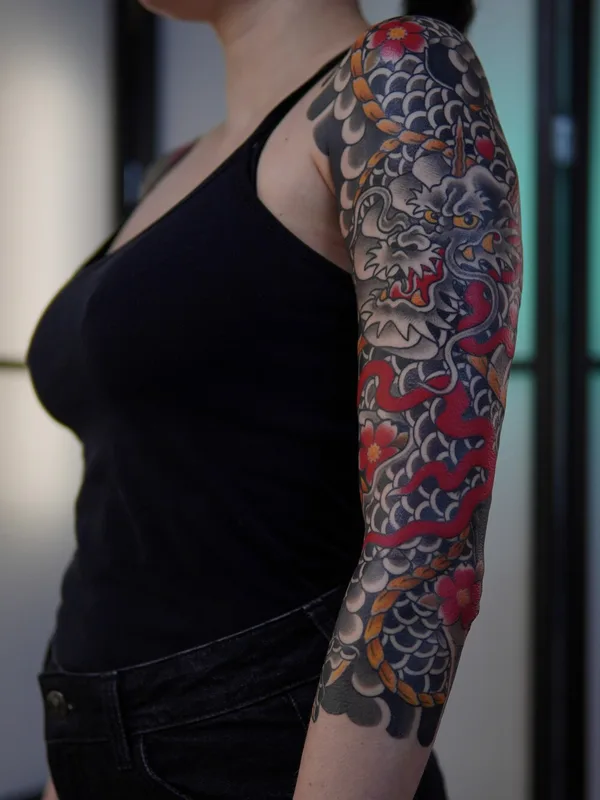 female color japanese татуировка на sleeve #103972 | Тату мастер Акулов Марк