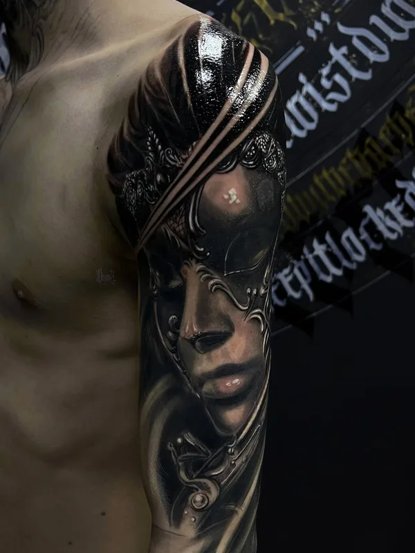black and grey realism 타투 부위 full sleeve #96653 | 타투이스트 Тимур Юсупов