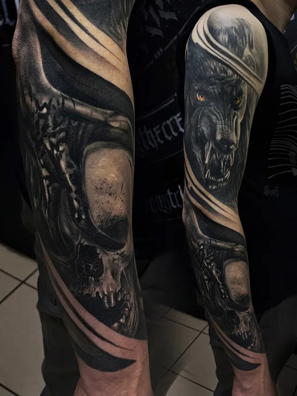 black and grey black and grey 타투 부위 full sleeve #96660 | 타투이스트 Тимур Юсупов