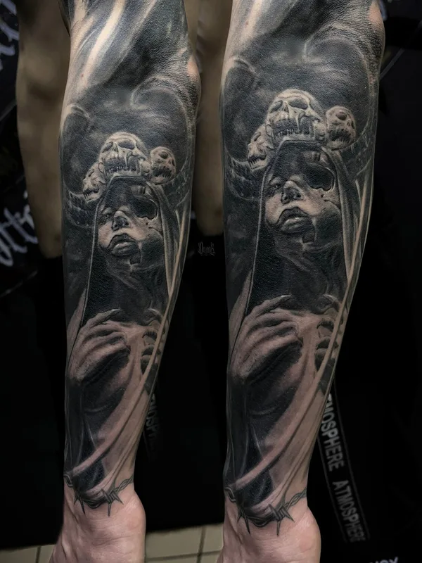 black and grey black and grey 타투 부위 forearm #96663 | 타투이스트 Тимур Юсупов