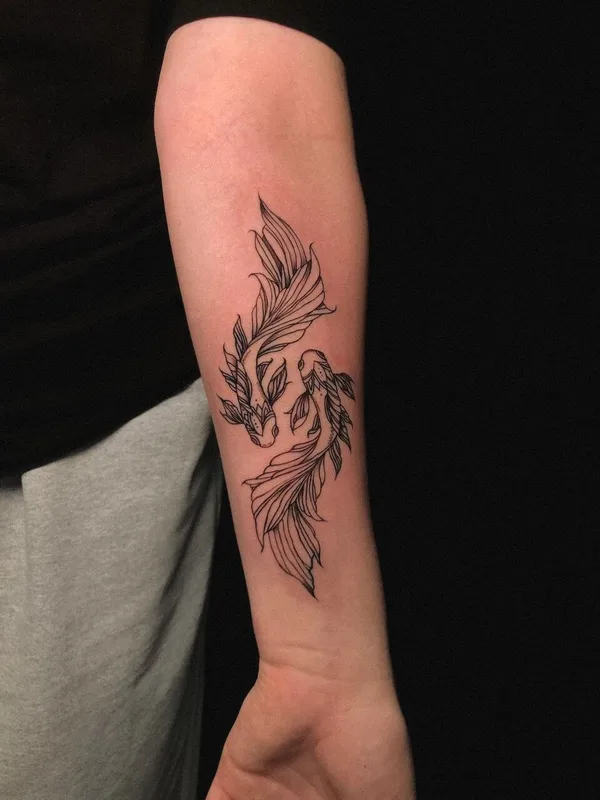 black fineline татуировка на forearm #96730 | Тату мастер Симон Меливар