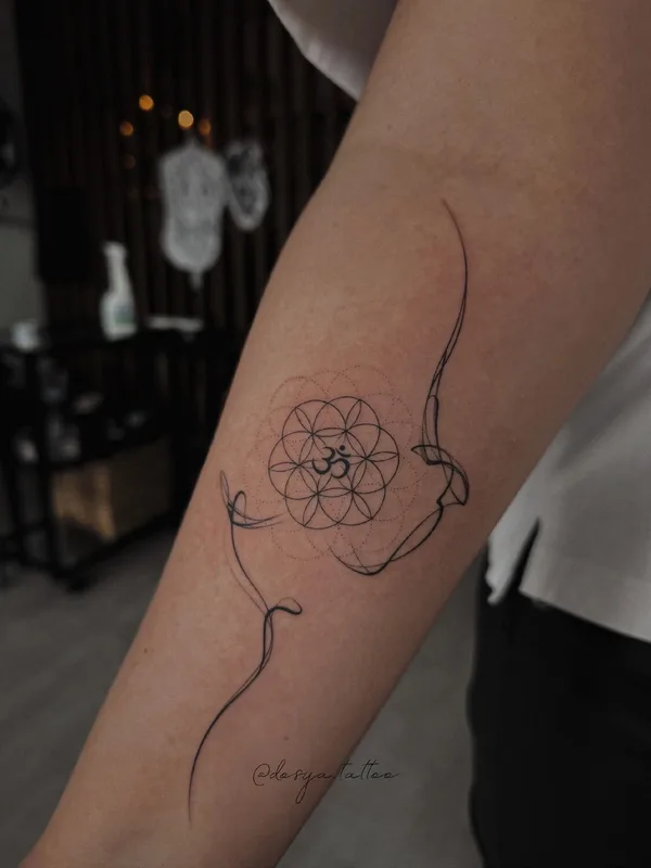 female black geometric tattoo on forearm #96861 | Tattoo Artist Дарья Салманова