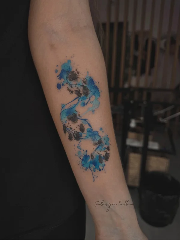 female color watercolor tattoo on forearm #96877 | Tattoo Artist Дарья Салманова