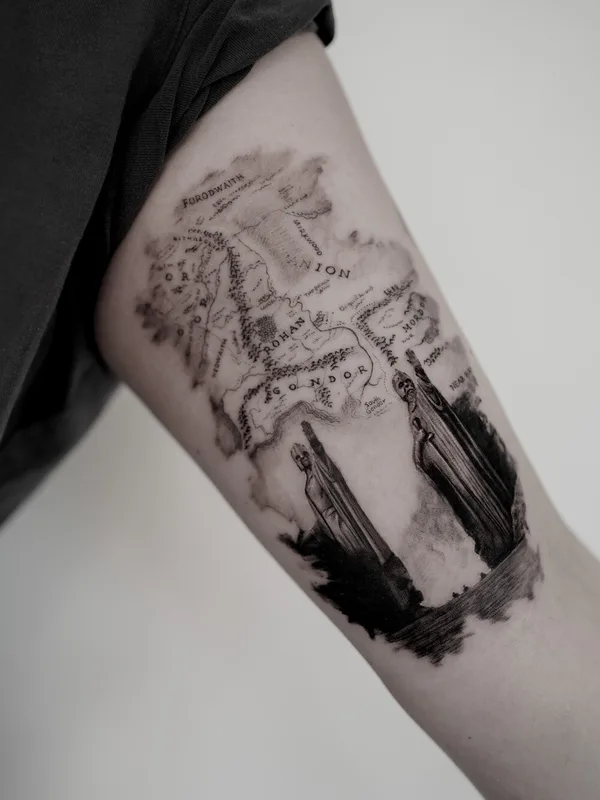 black and grey black and grey 纹身 在 forearm #97235 | 纹身师 Felipe Abel