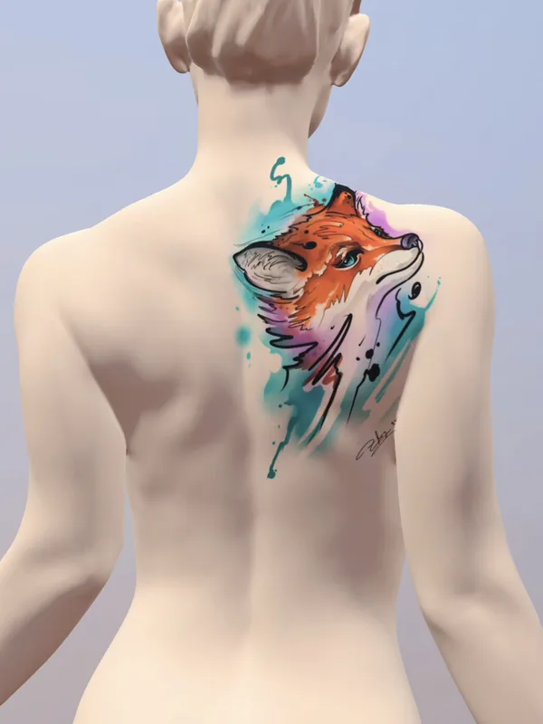 color watercolor татуировка на shoulder blade #97900 | Тату мастер Николай zloy