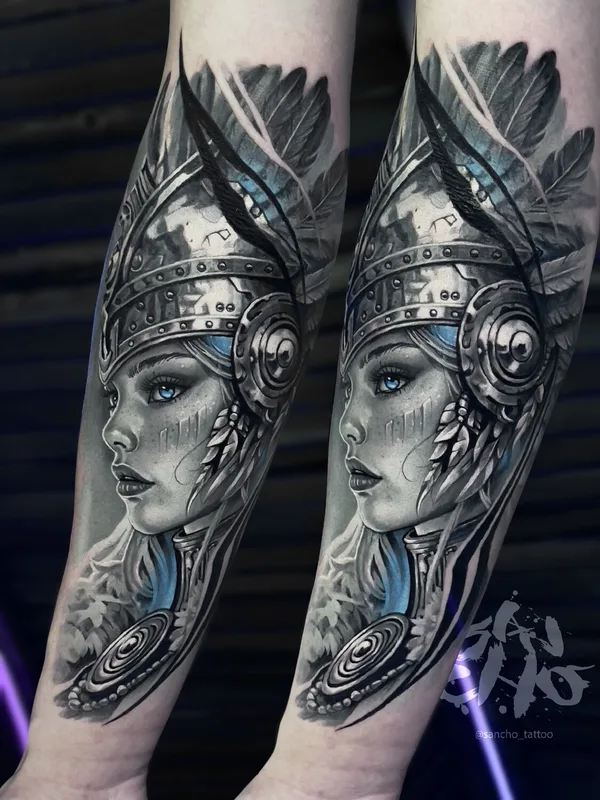 female black and grey realism tattoo on forearm #97407 | Tattoo Artist Александр Менгазиев