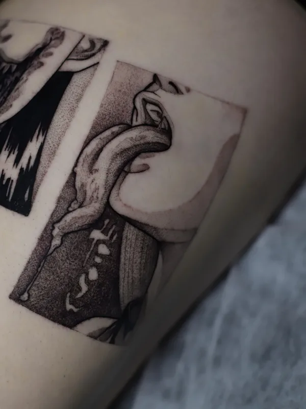 Abstract tattoo by Valentin Markgraf in Poznań