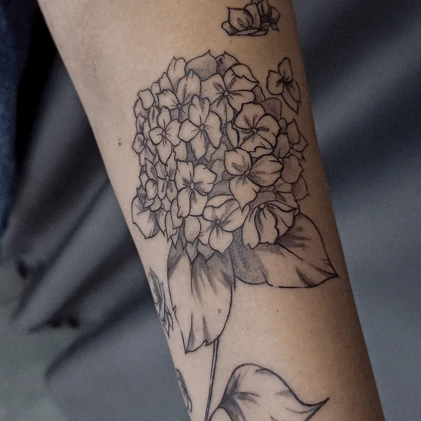 Botanical tattoo by Alena in Tbilisi