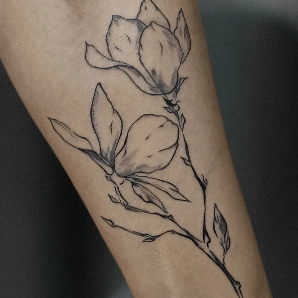 Botanical tattoo by Alena in Tbilisi