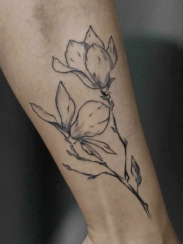female black botaniс Tatuagem em forearm #97734 | Tatuador Alena