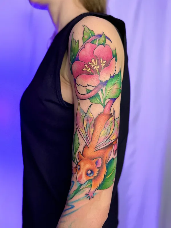 female color newschool tatuaje en shoulder #97752 | Tatuador Dasha Kostrova