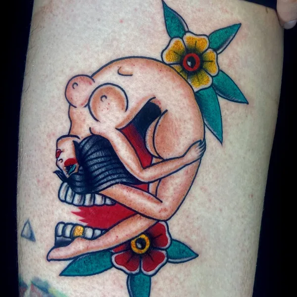 Old School tattoo by Omar Alvarez in Medellín