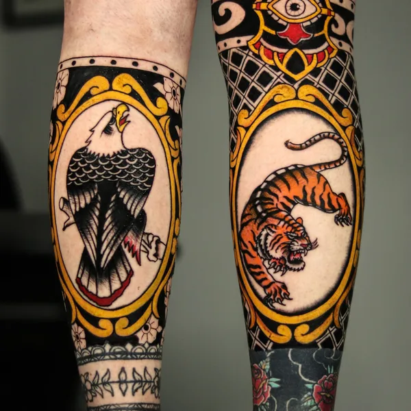 Old School tattoo by Omar Alvarez in Medellín