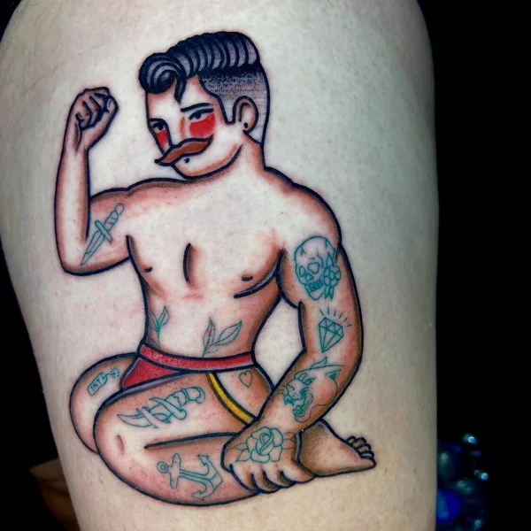 Old School tattoo by Omar Alvarez in Medellín