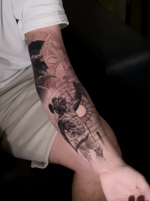 male black and grey realism татуировка на forearm #98017 | Тату мастер Valerii Kanay