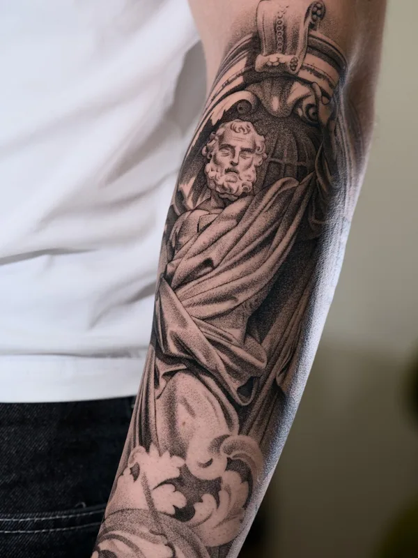 male black and grey realism татуировка на forearm #98019 | Тату мастер Valerii Kanay