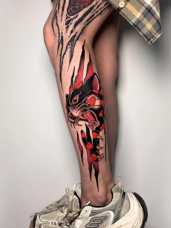 color neo-traditional Tatuaggio su calf #98084 | Tatuatore Павел Seneli