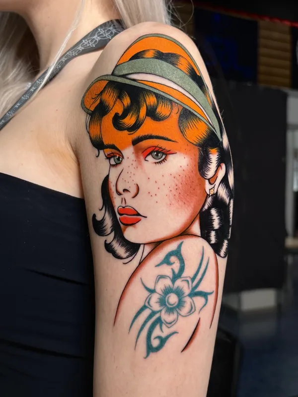 female color neo-traditional Tatuaggio su upper arm #98087 | Tatuatore Павел Seneli