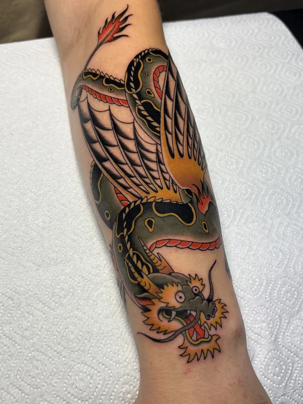 color traditional Tatuaggio su forearm #98089 | Tatuatore Павел Seneli
