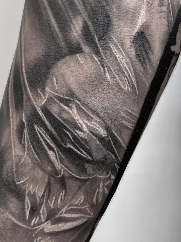female blackandgrey realism tattoo on forearm #99569 | Tattoo Artist Александр Кучин
