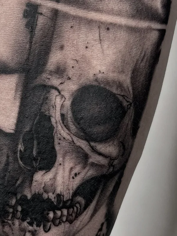 male blackandgrey realism tattoo on forearm #99571 | Tattoo Artist Александр Кучин