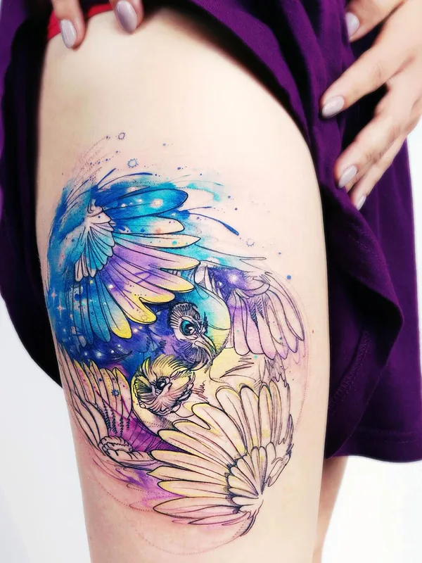 Watercolor tattoo by MissPank in Poznań