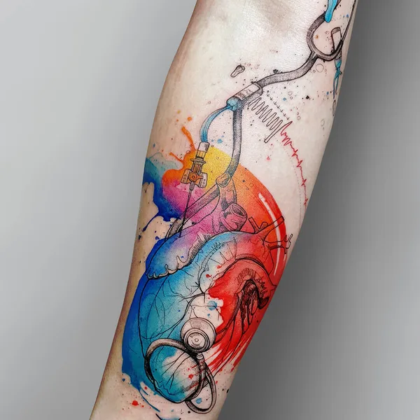 Watercolor tattoo by MissPank in Poznań
