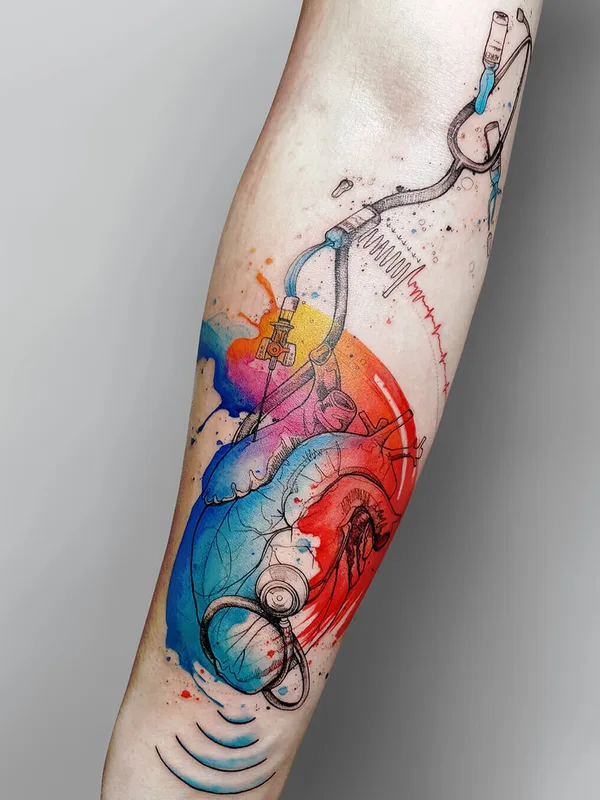 Watercolor tattoo by MissPank in Poznań