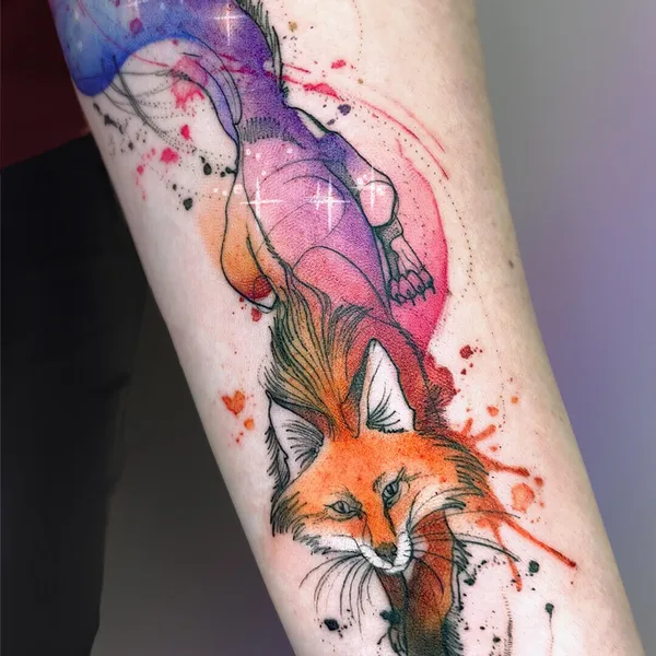Watercolor tattoo by MissPank in Poznań
