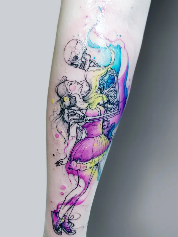 Watercolor tattoo by MissPank in Poznań