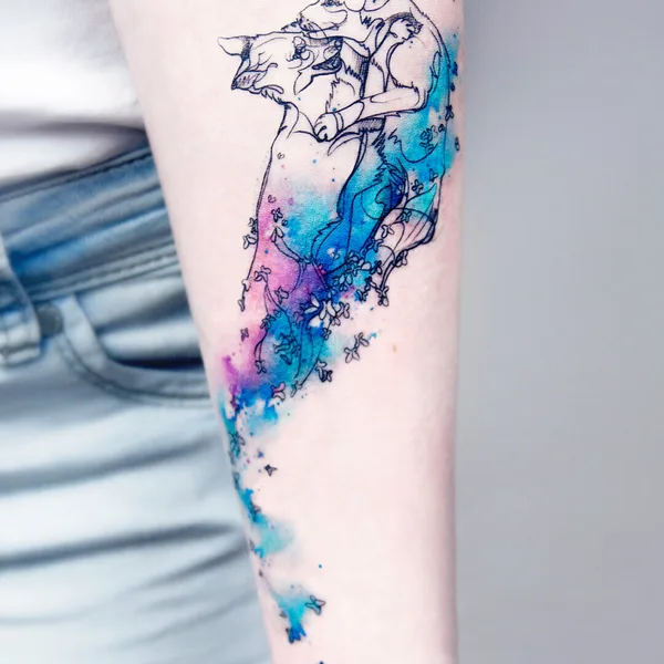 Watercolor tattoo by MissPank in Poznań