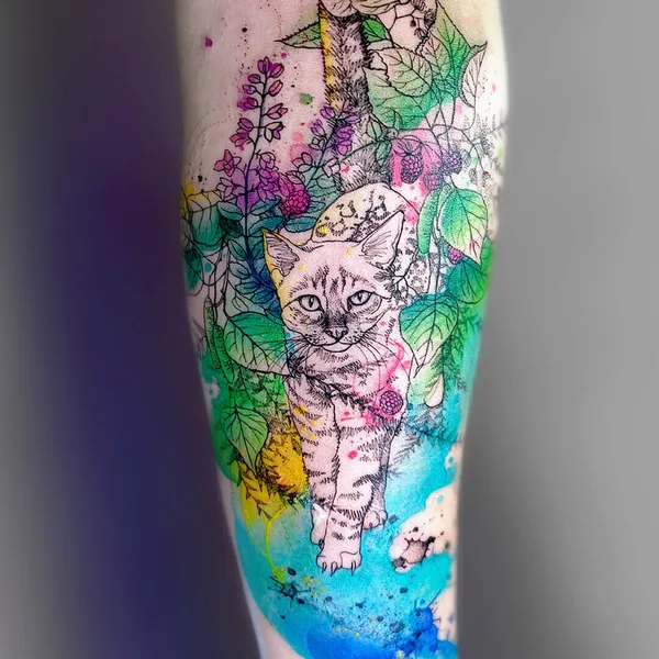 Watercolor tattoo by MissPank in Poznań