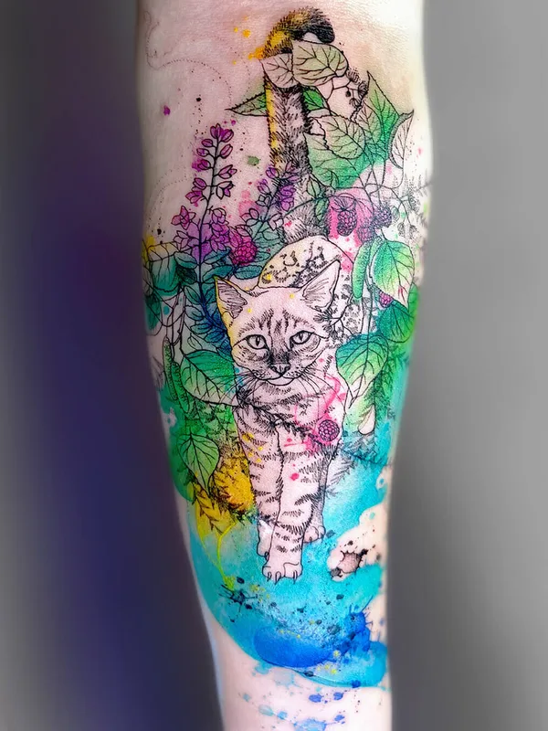 Watercolor tattoo by MissPank in Poznań