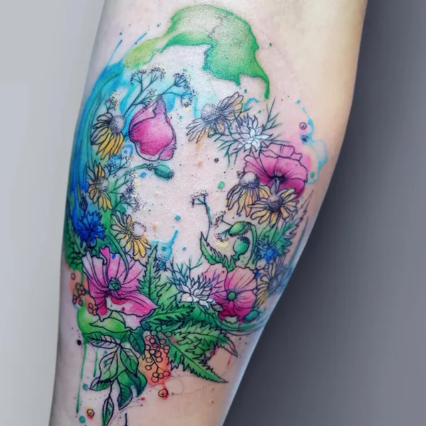Watercolor tattoo by MissPank in Poznań