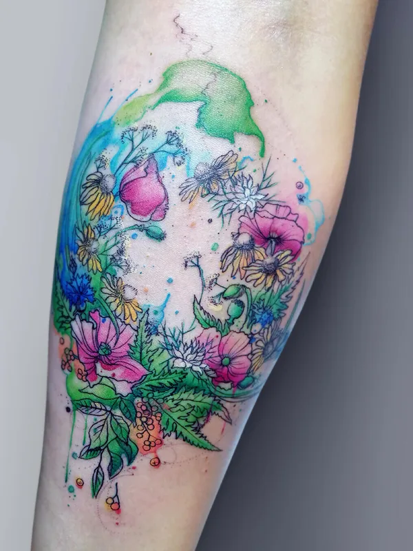 Watercolor tattoo by MissPank in Poznań