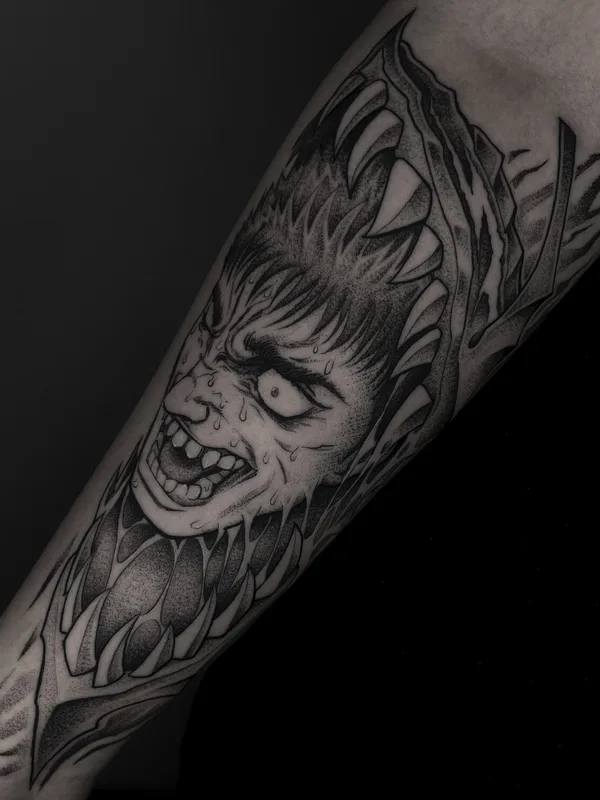 black and grey blackwork 타투 부위 forearm #98556 | 타투이스트 Андрон Стэн