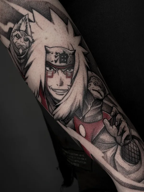 black and grey anime 타투 부위 forearm #98560 | 타투이스트 Андрон Стэн