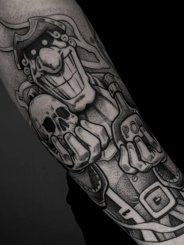 black and grey blackwork 타투 부위 forearm #98561 | 타투이스트 Андрон Стэн