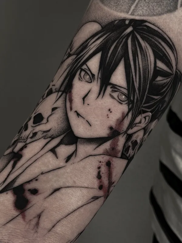 black and grey anime 타투 부위 forearm #98564 | 타투이스트 Андрон Стэн