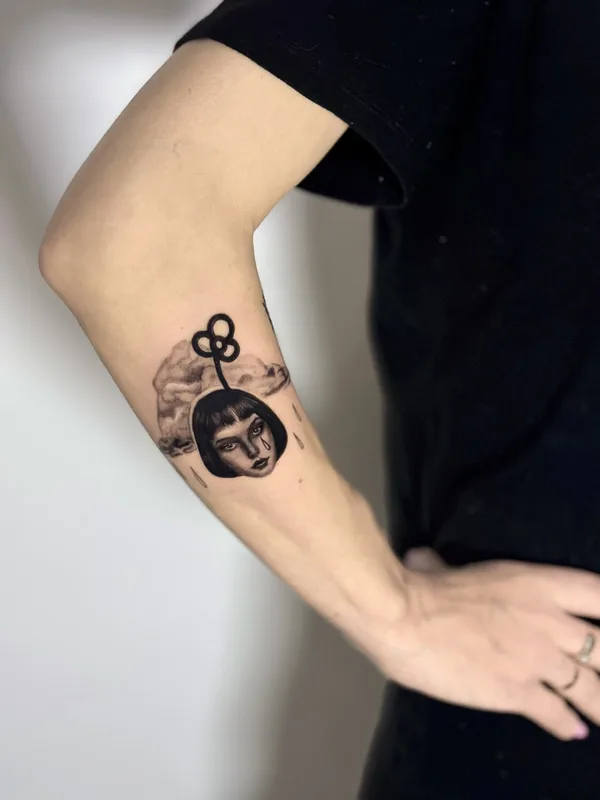 female black and grey black and grey Tatuagem em forearm #98622 | Tatuador Виктория Трещева 