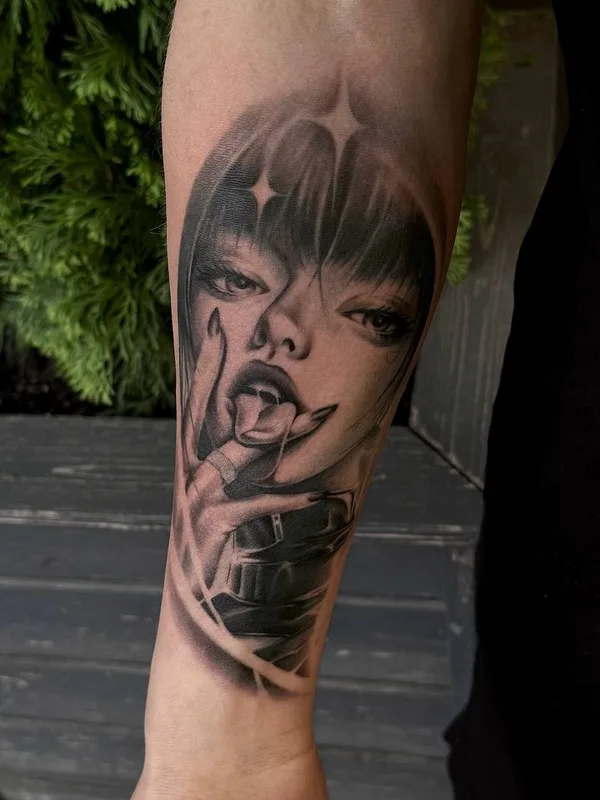 black and grey realism tattoo auf forearm #98951 | Tätowierer Анита Симка