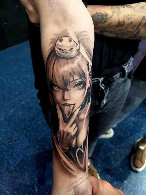 black and grey realism tattoo auf forearm #98953 | Tätowierer Анита Симка